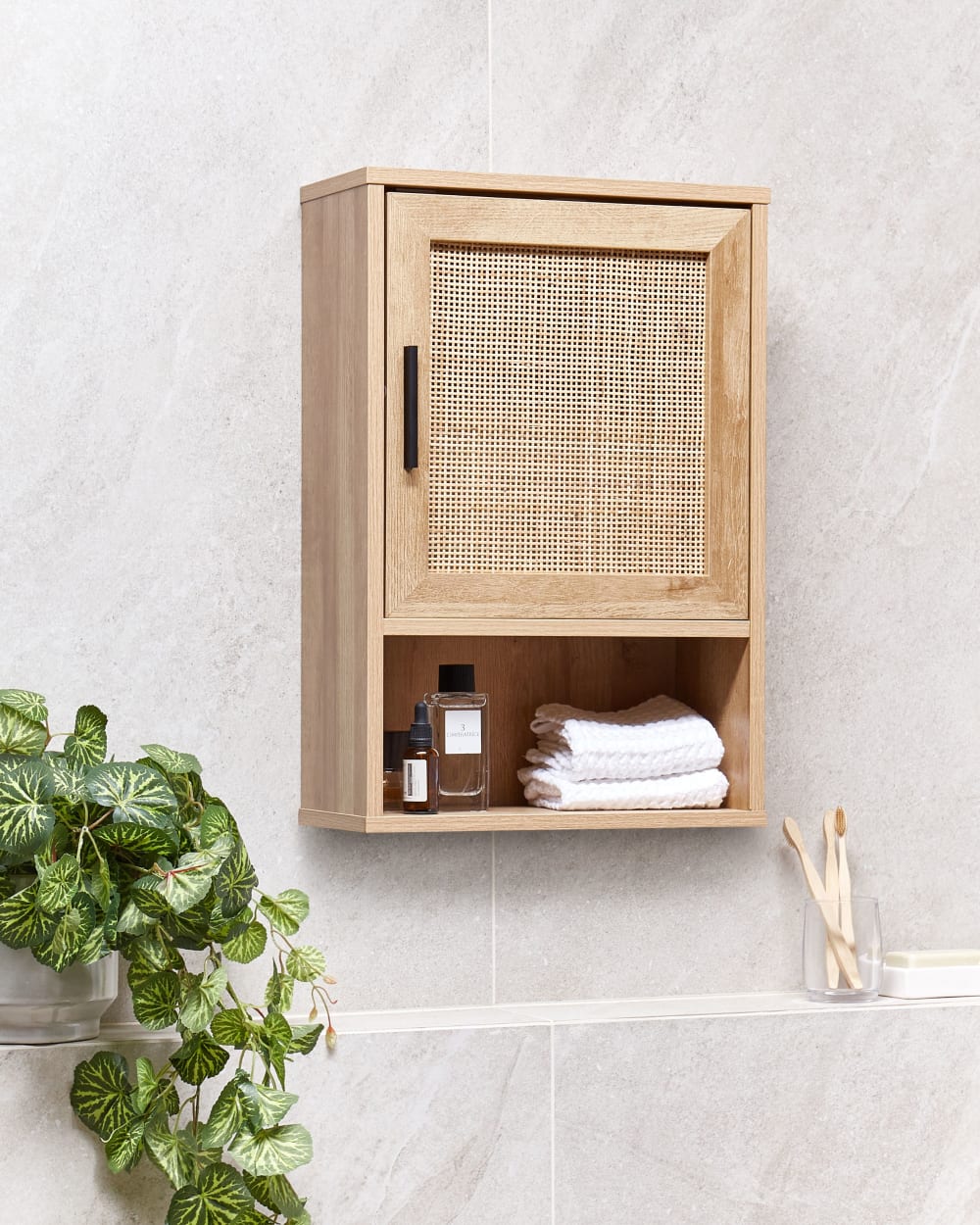 Badezimmerschrank aus Holzwerkstoff 60cm, naturfarben - Maisons
