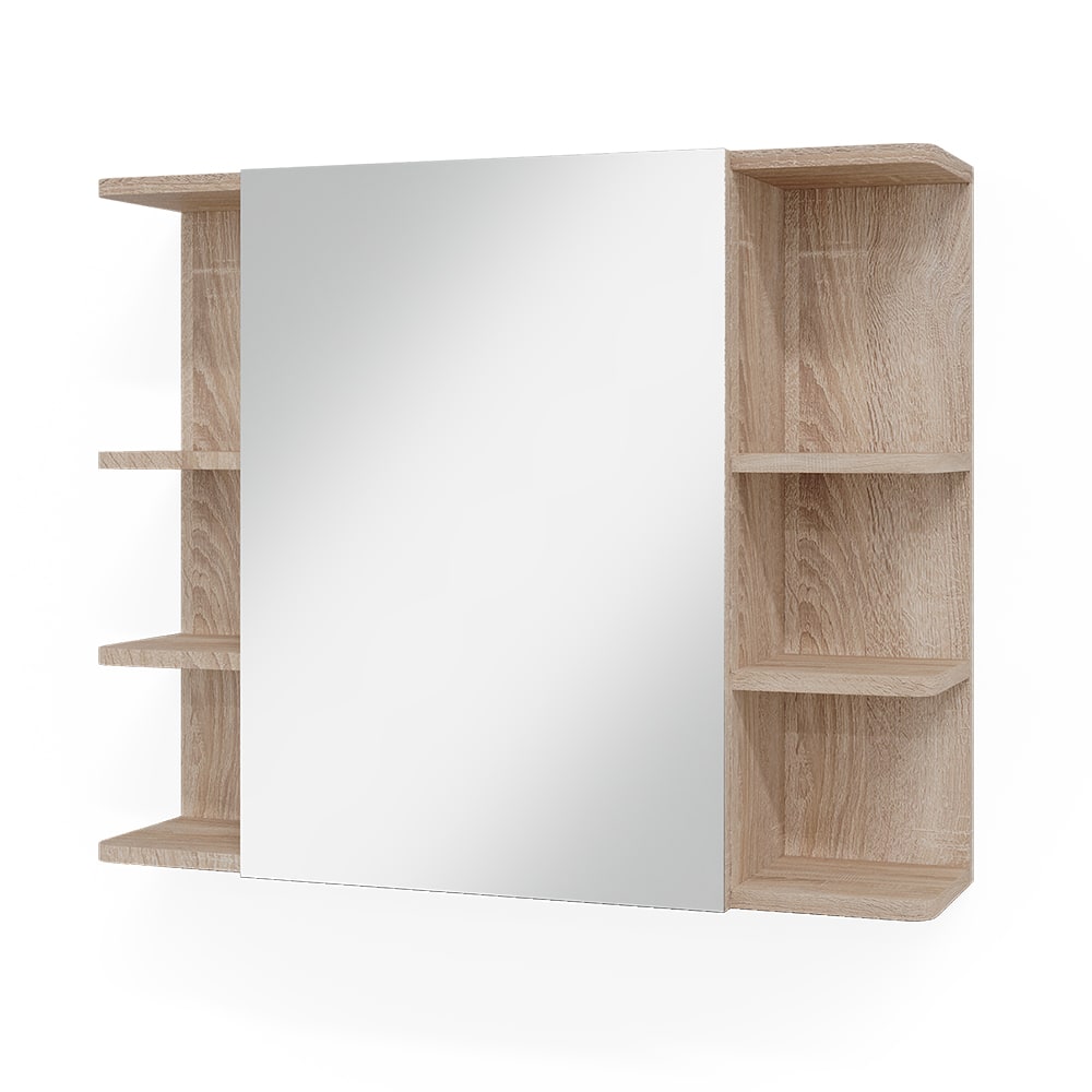 Vicco Badspiegelschrank, Sonoma 79.6 x 64cm style modern Braun Spanplatte