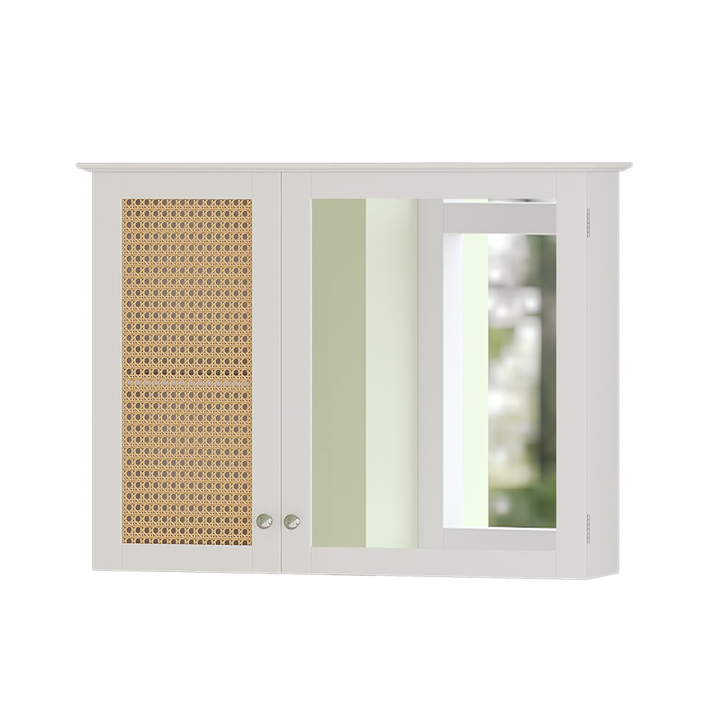 Vicco Badspiegelschrank mit 2 Türen, Weiß 68 x 49cm style modern Weiß Spanplatte