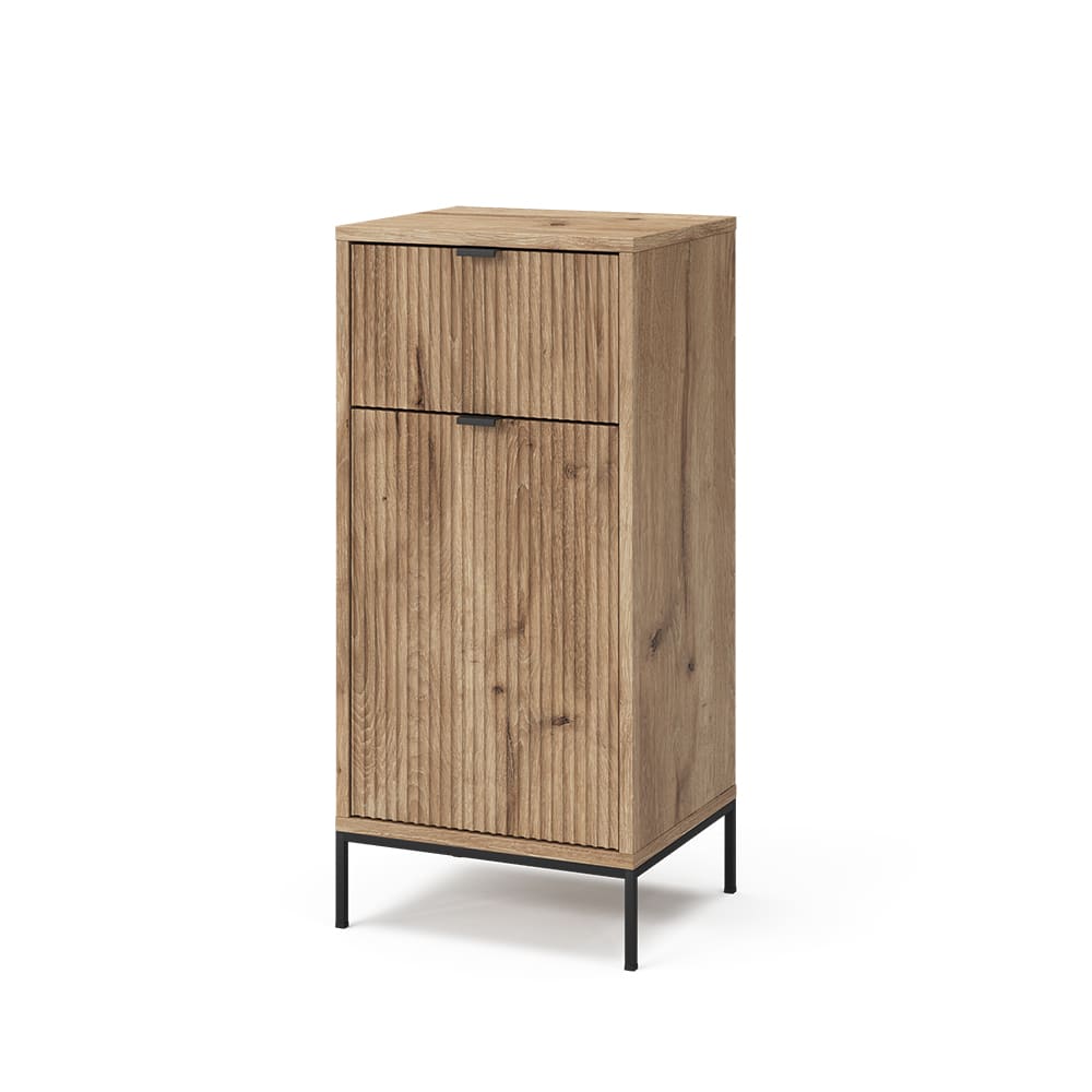 Vicco Badschrank mit Tür und Schublade Viking Oak 40x87cm style modern Braun Spanplatte