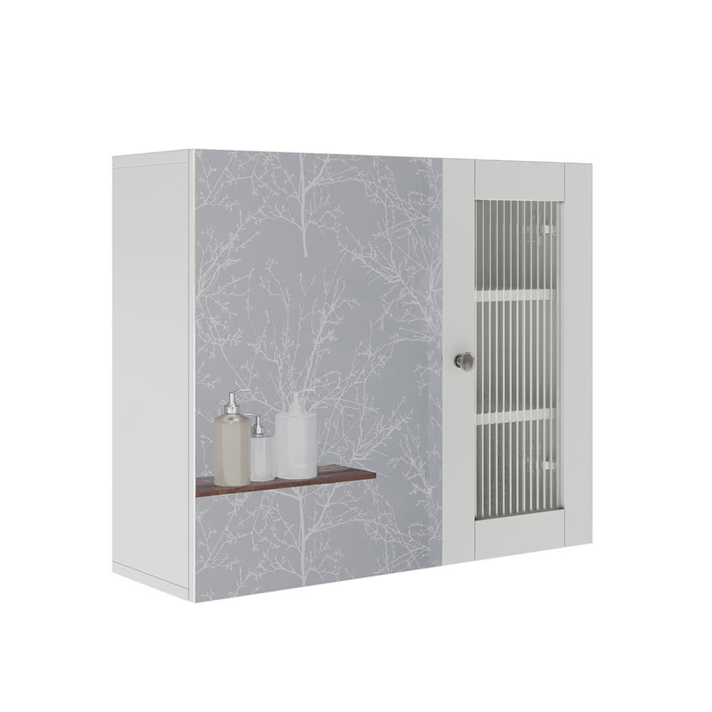 Vicco Badspiegelschrank mit Spiegel Weiß 60x50cm style modern Weiß Spanplatte