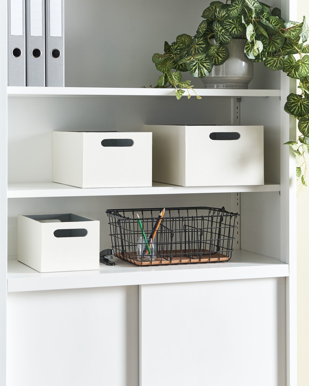 Lot de 3 boîtes cuir pu beige — vue 3