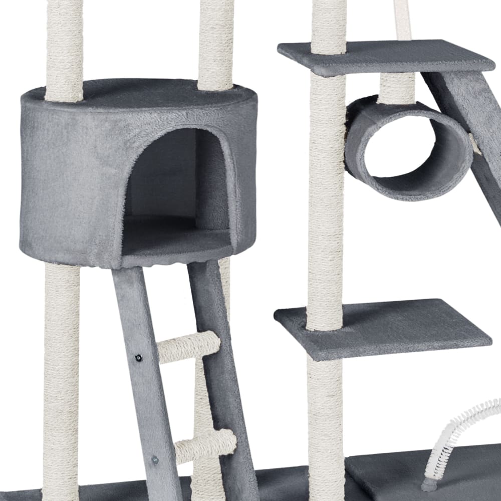 Arbre à chat griffoir escalade réglable de 234 à 261 cm gris