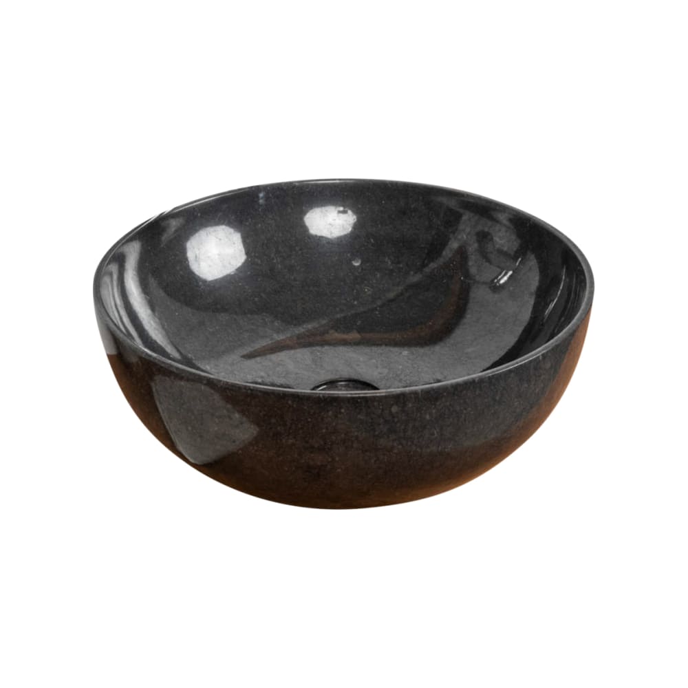 Vasque salle de bain à  poser en marbre noir 40 cm