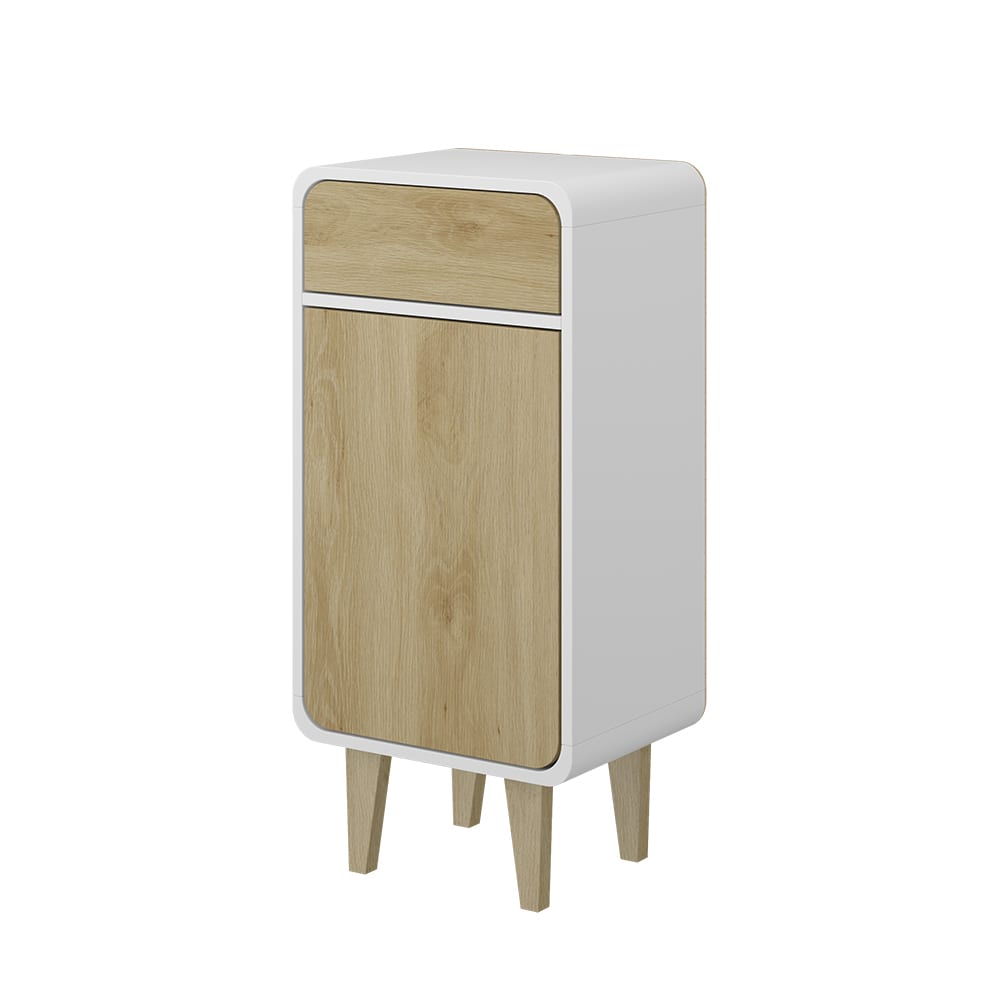 Vicco Midischrank Weiß/Eiche 40x81cm style modern Weiß Spanplatte