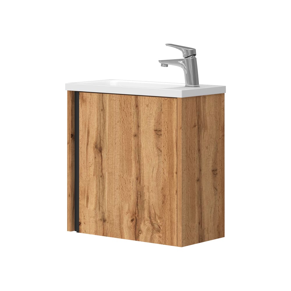 Vicco Waschbeckenunterschrank 2-teilig Goldkraft Eiche 50x50.3cm style modern Braun Spanplatte