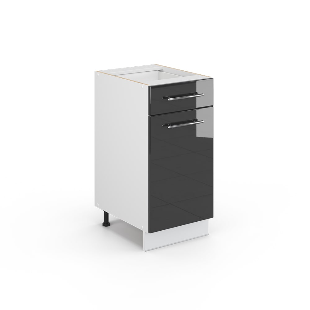 Vicco Midischrank ohne Arbeitsplatte Anthrazit Hochglanz 40x82cm style modern Grau Spanplatte