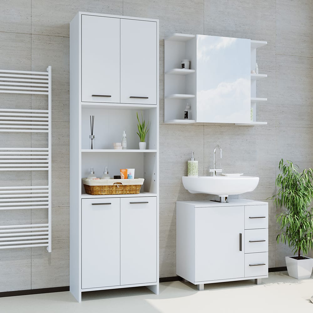Badmöbel-Set 2-teilig Weiß 60x60cm - Maisons Du Monde