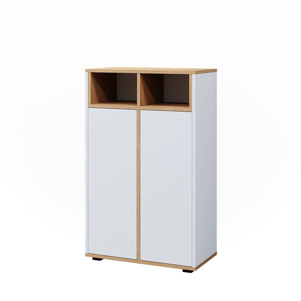 Vicco Midischrank mit 2 Türen, Weiß/Artisan 60 x 97cm style modern Weiß Spanplatte