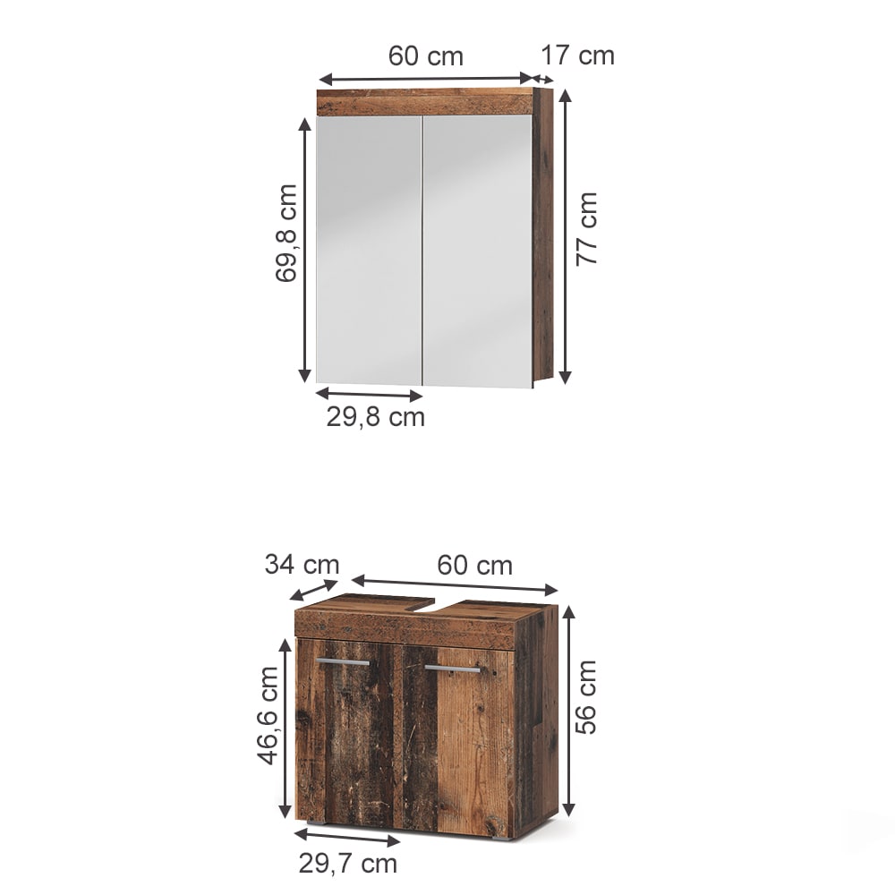 Badmöbel-Set 2-teilig Oldstyle 60x56cm - Maisons Du Monde