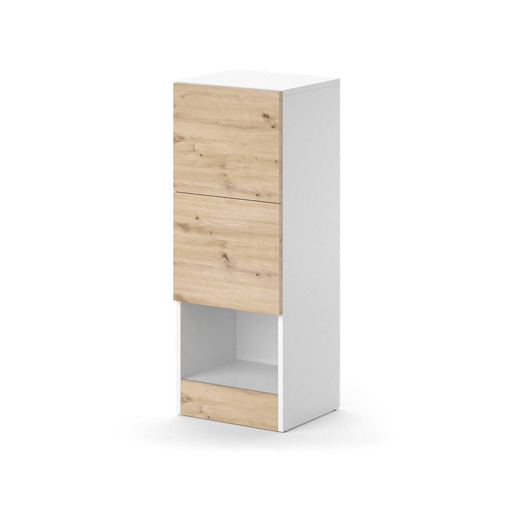 Vicco Midischrank mit 2 Schubladen, Weiß 35 x 92cm style modern Weiß Spanplatte