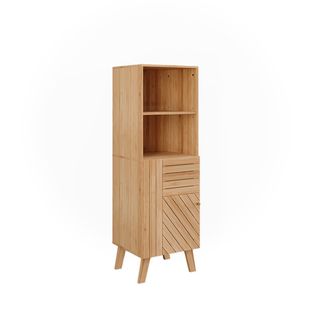 Vicco Midischrank Bambus 40x124cm style modern Braun Spanplatte