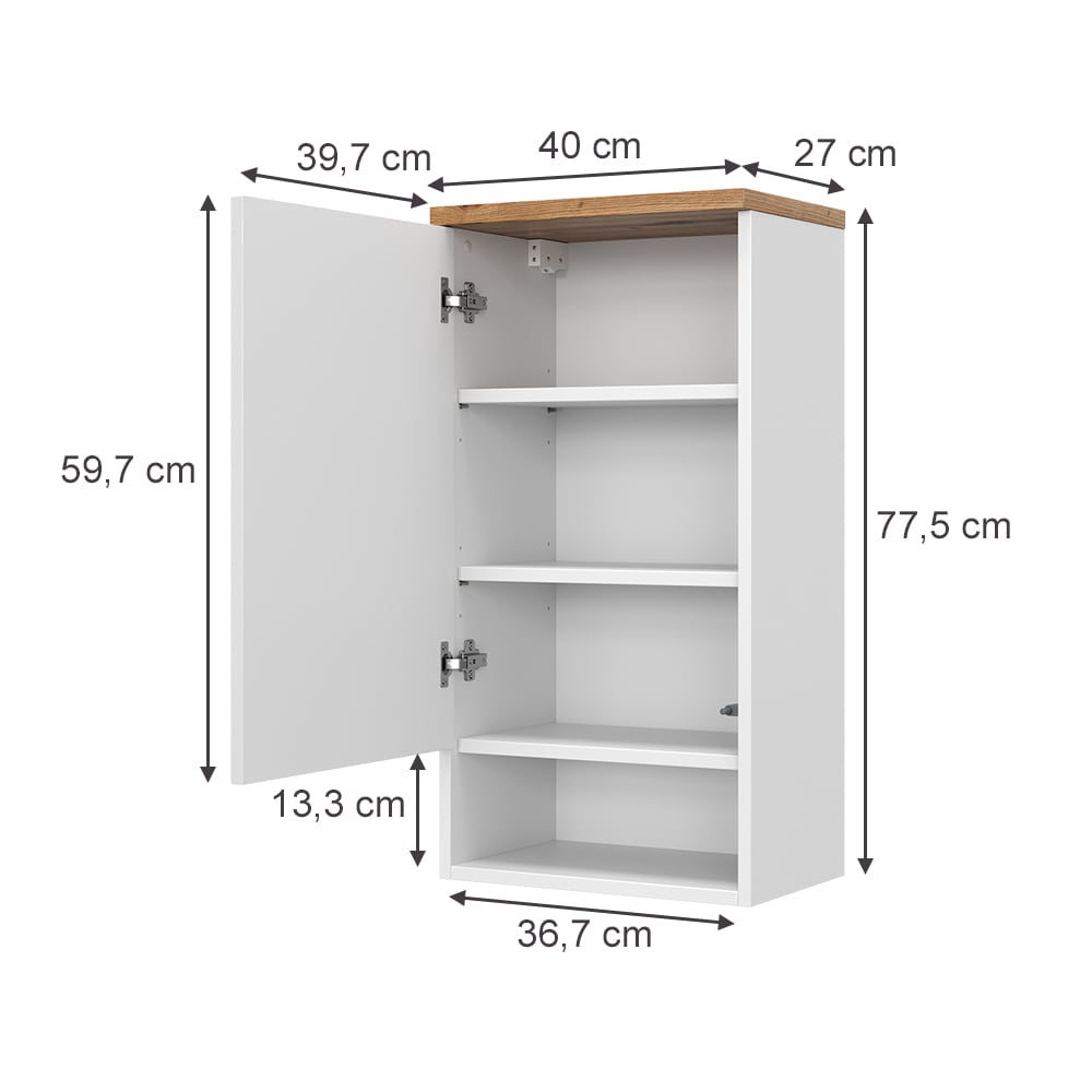 Badschrank mit 4 Fächer, Weiß 40 x 77.5cm - Maisons Du Monde