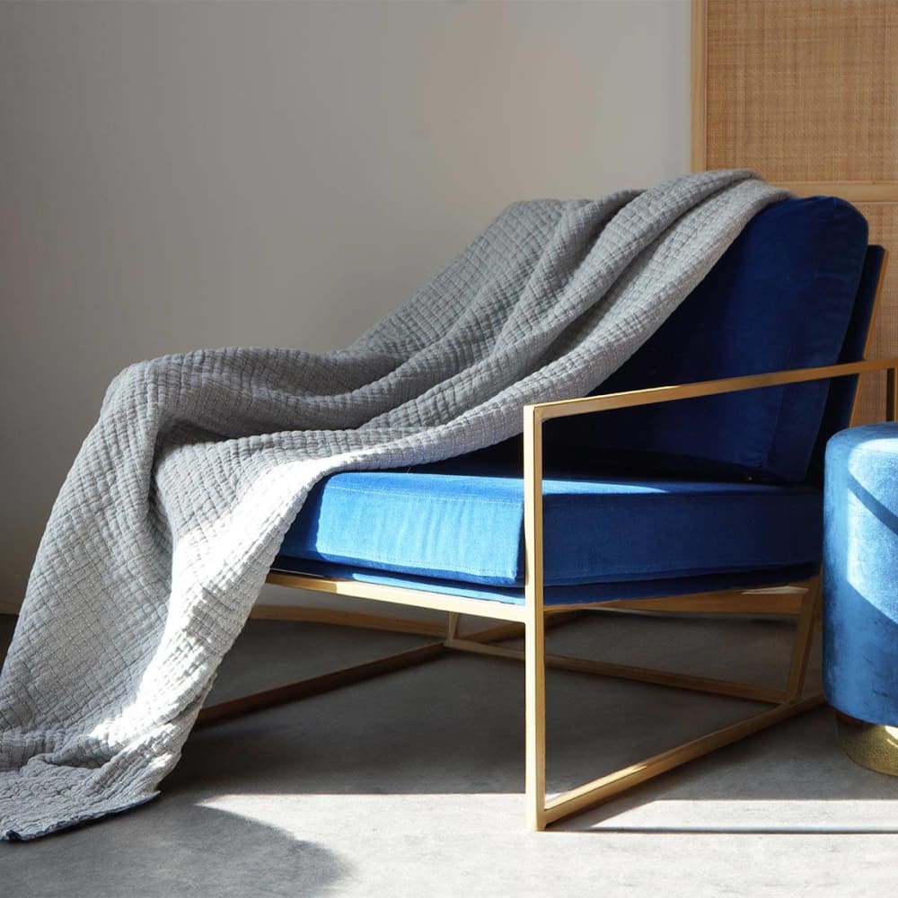 Dessus de lit matelassé coton lavé 270 x 250 cm abysse