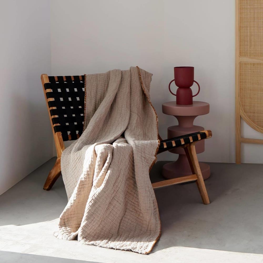 Dessus de lit matelassé coton lavé 230 x 250 cm bronze