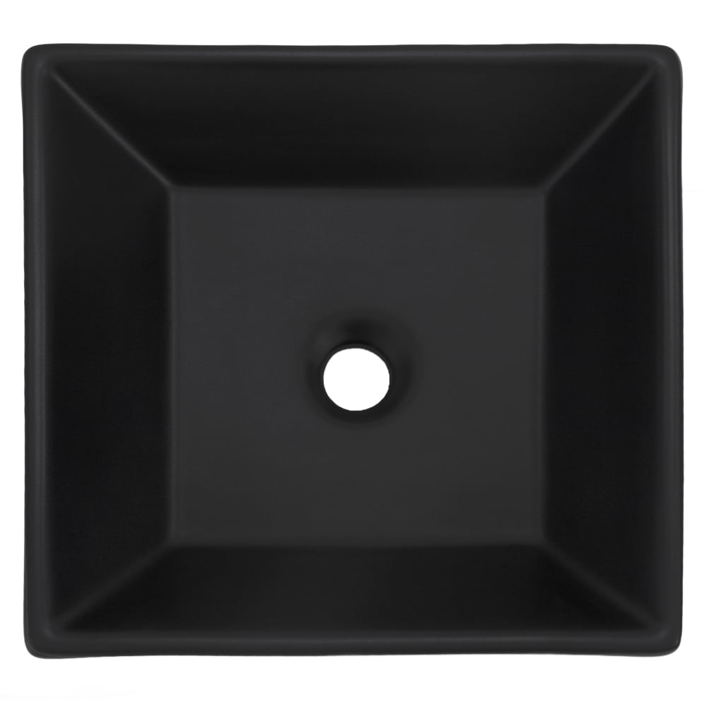 Waschbecken aus Keramik in Schwarz matt 41x41x12 cm Quadratisch -