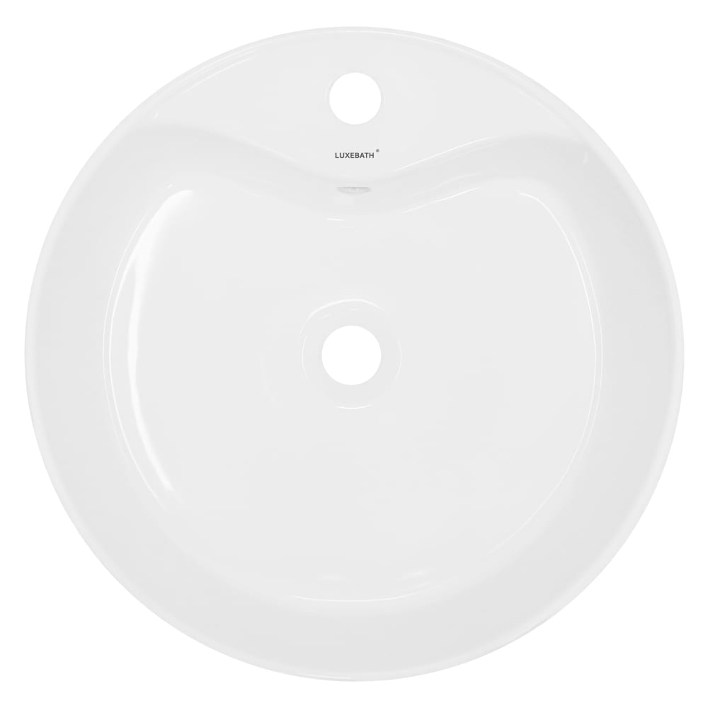 Waschbecken Waschtisch Ø 460 x 155 mm aus Keramik Rund Weiß -