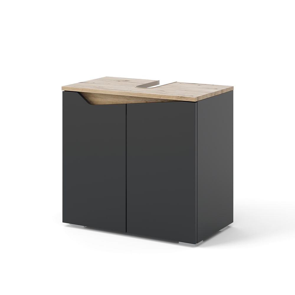 Meuble sous lavabo avec 2 portes, Anthracite 60 x 57.5cm