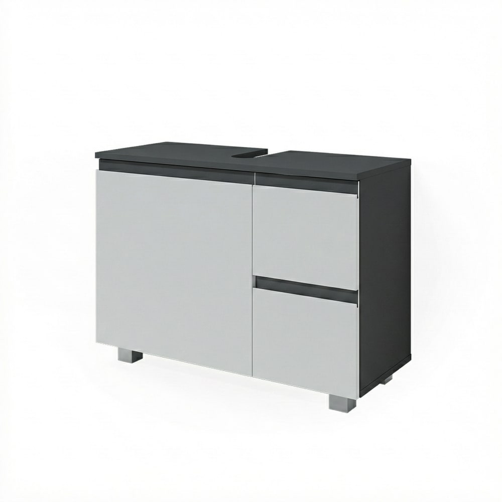Meuble sous vasque simple , Anthracite/blanc 80 x 60.8cm