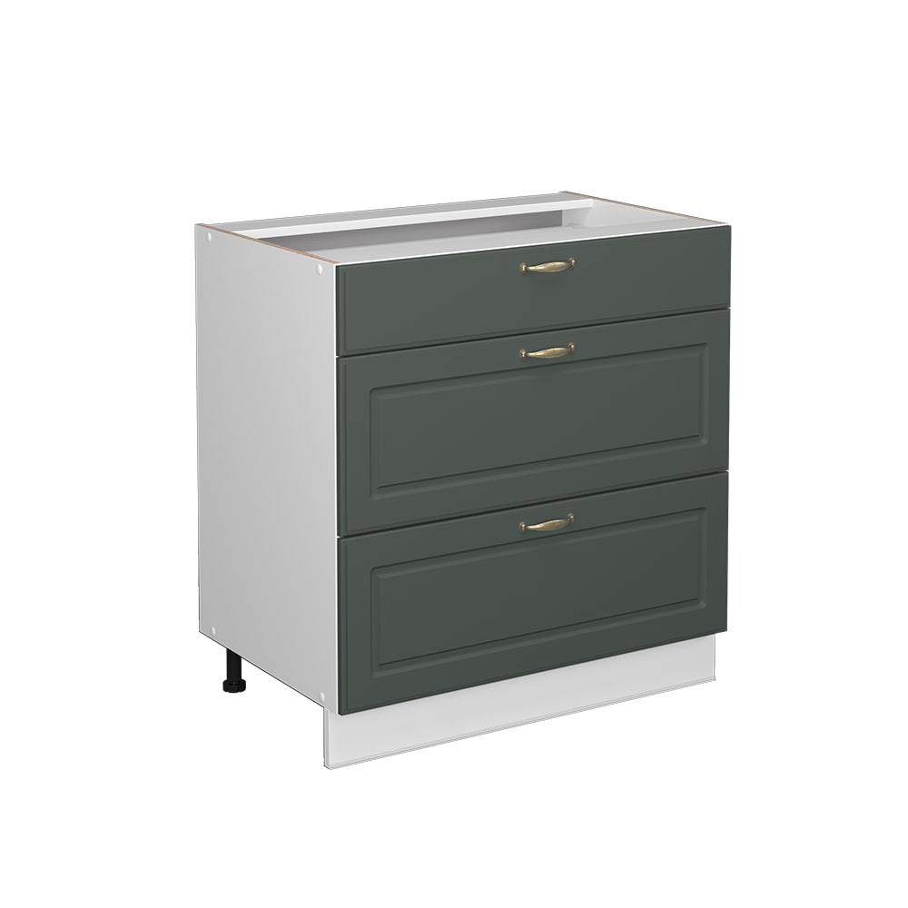 Vicco Badschrank mit 3 Schubladen ohne AP Grün-Gold Landhaus 80x82cm style modern Grün Spanplatte