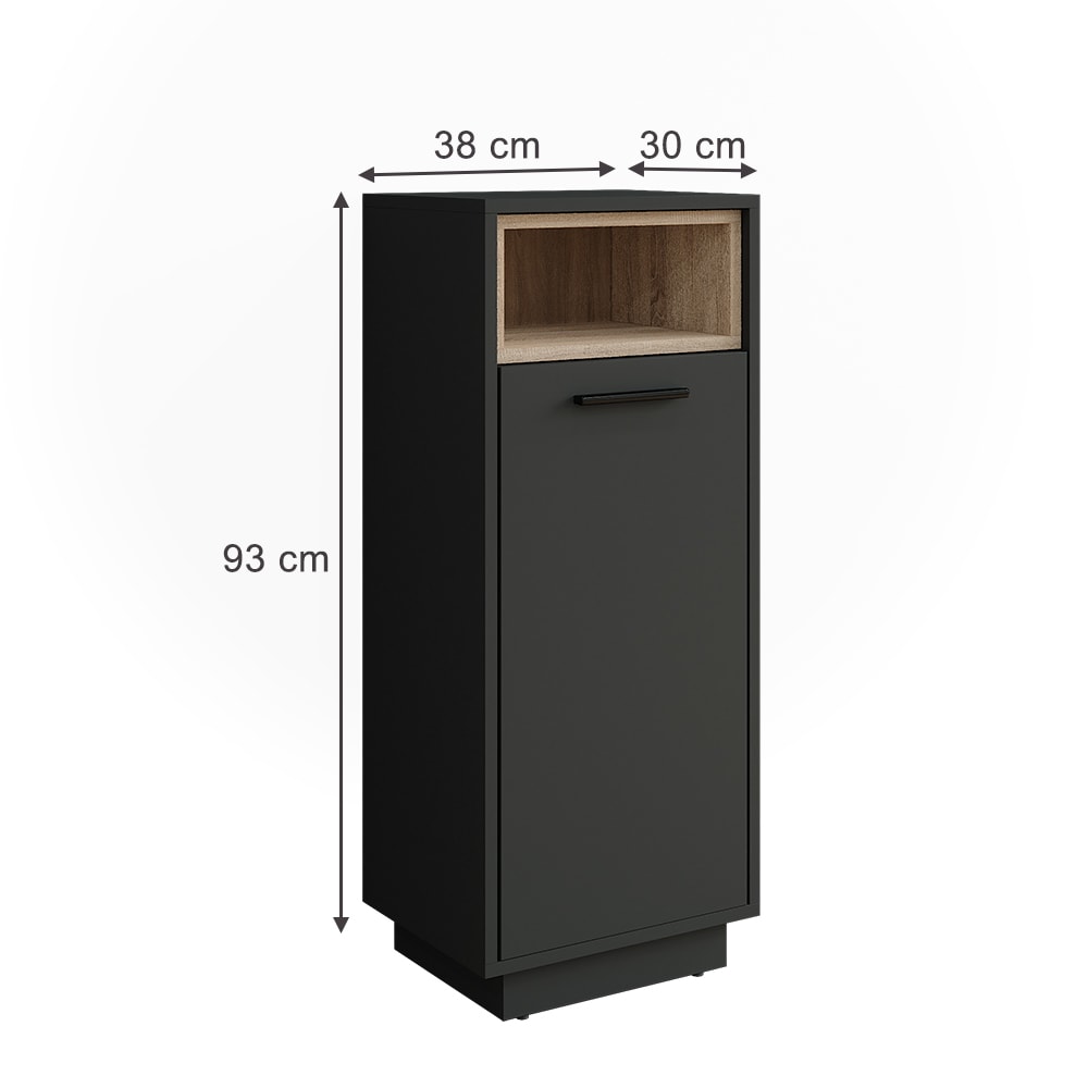 Wäscheschrank mit herausnehmbarer Innentasche Anthrazit/Sonoma