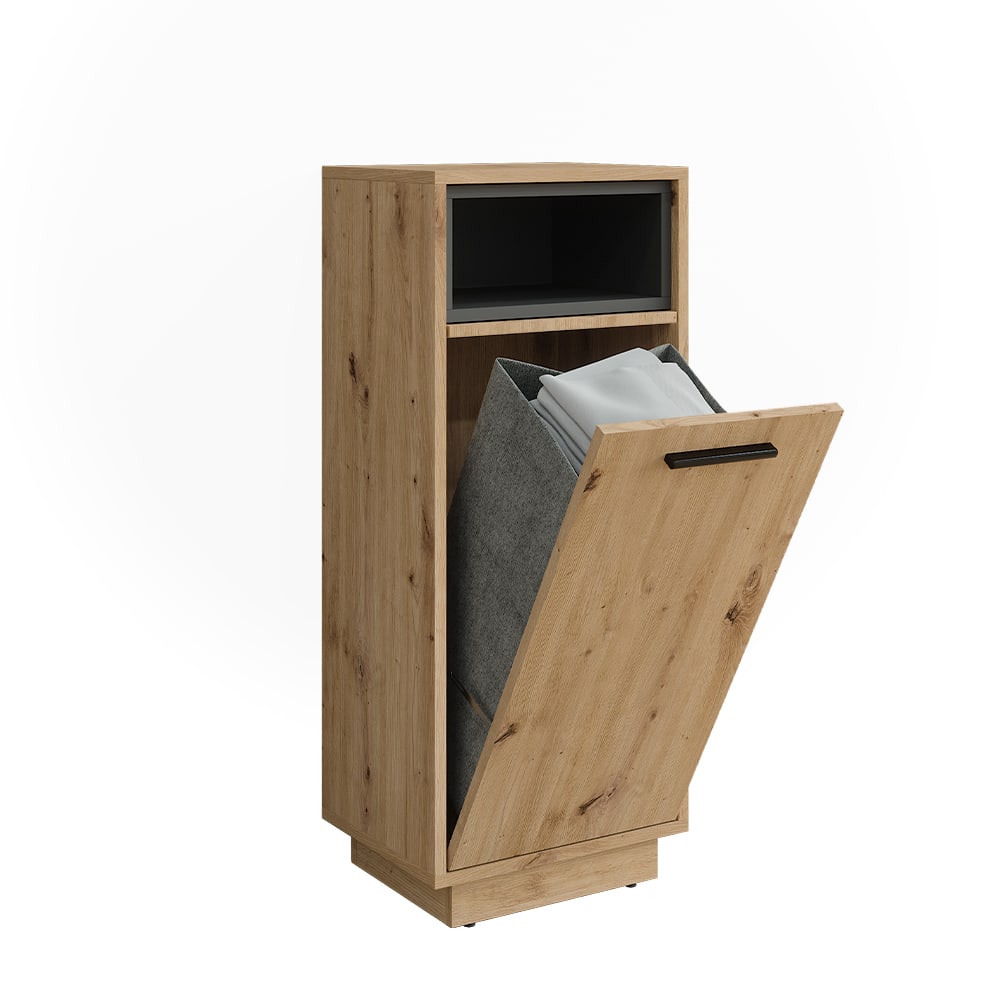 Vicco Wäscheschrank mit herausnehmbarer Innentasche Artisan Eiche 38x93cm style modern Braun Spanplatte