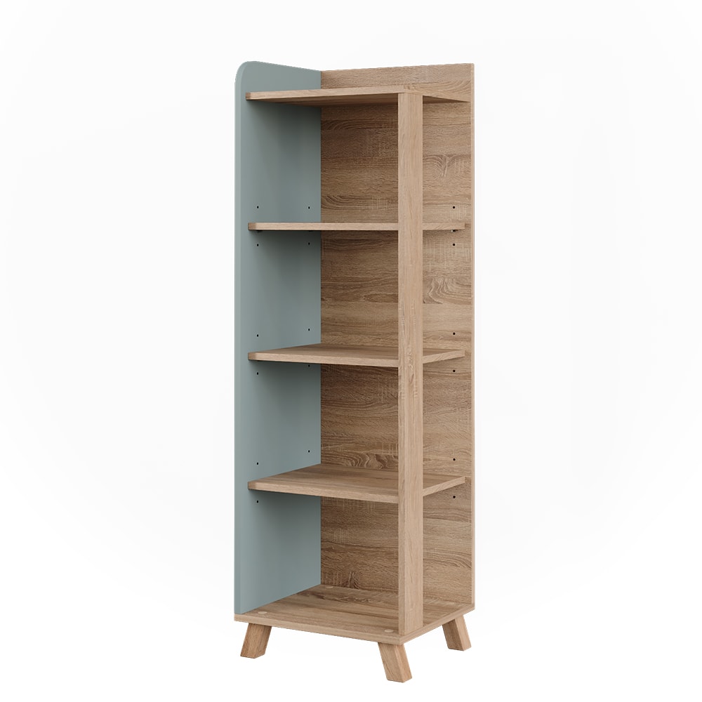 Vicco Badregal mit 4 Fächern Sonoma/Blau 40x128cm style modern Braun Spanplatte