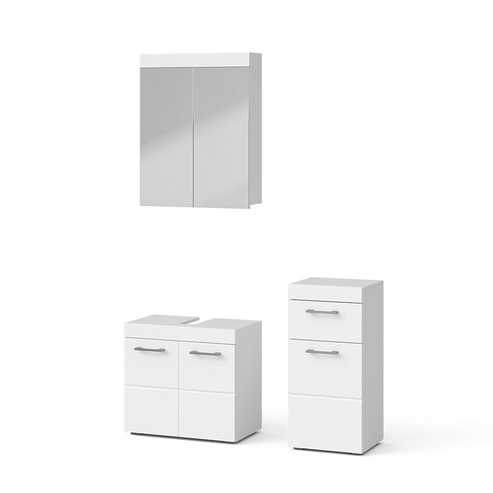 Vicco Badmöbel-Set 3-teilig Weiß 60x56cm style modern Weiß Spanplatte