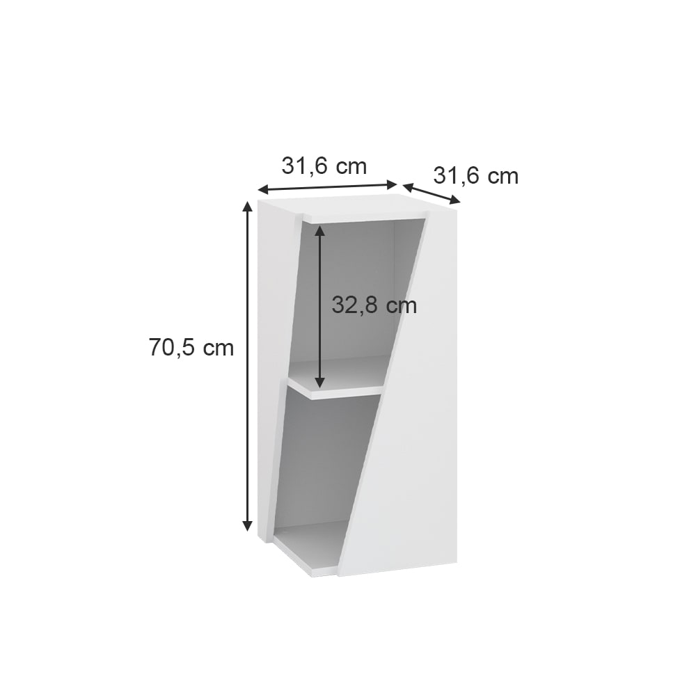 Midischrank mit offenen Ablagen, Weiß 31.6 x 70.5cm - Maisons Du