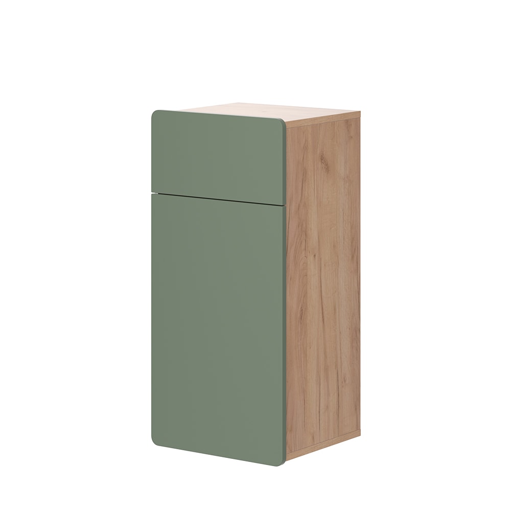 Vicco Midischrank mit Schublade und Tür Grün 36,6x76,6cm style modern Grün Spanplatte