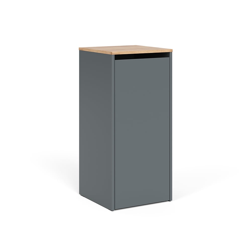 Vicco Badschrank mit Wäschkorb Anthrazit/Goldkraft Eiche 40.2x88.2cm style modern Schwarz Spanplatte