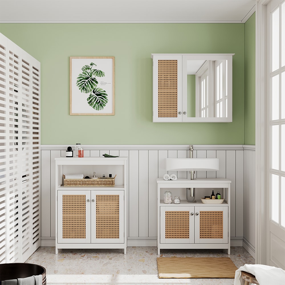 Badmöbel-Set 3-teilig Weiß 60x60cm - Maisons Du Monde