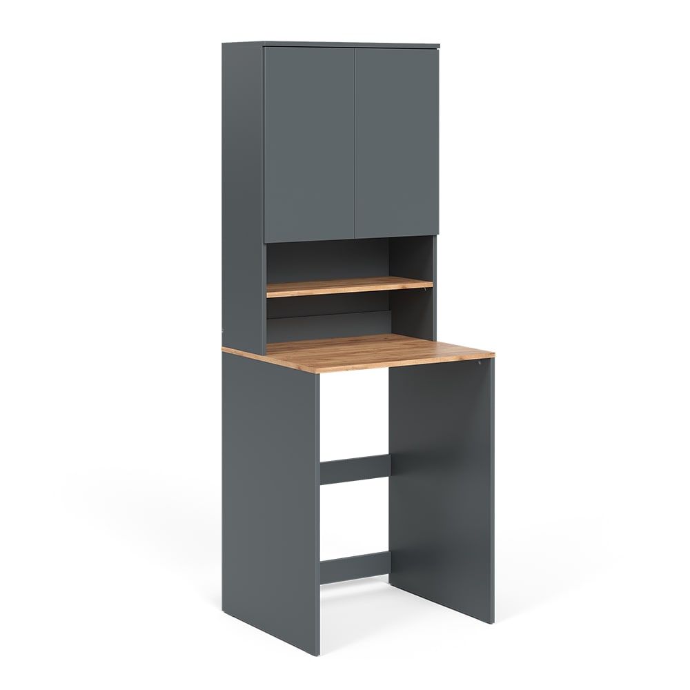 Vicco Waschmaschinenschrank 2 Teile mit Regal Anthrazit 68x88.2cm style modern Schwarz Spanplatte