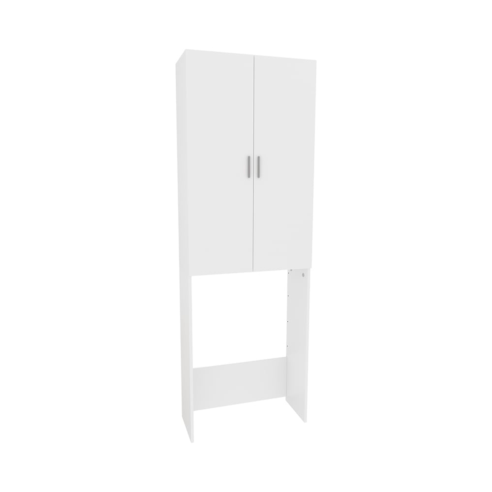 Waschmaschinenschrank Mit 2 Langen TüRen, Weiß 64 X 190Cm
