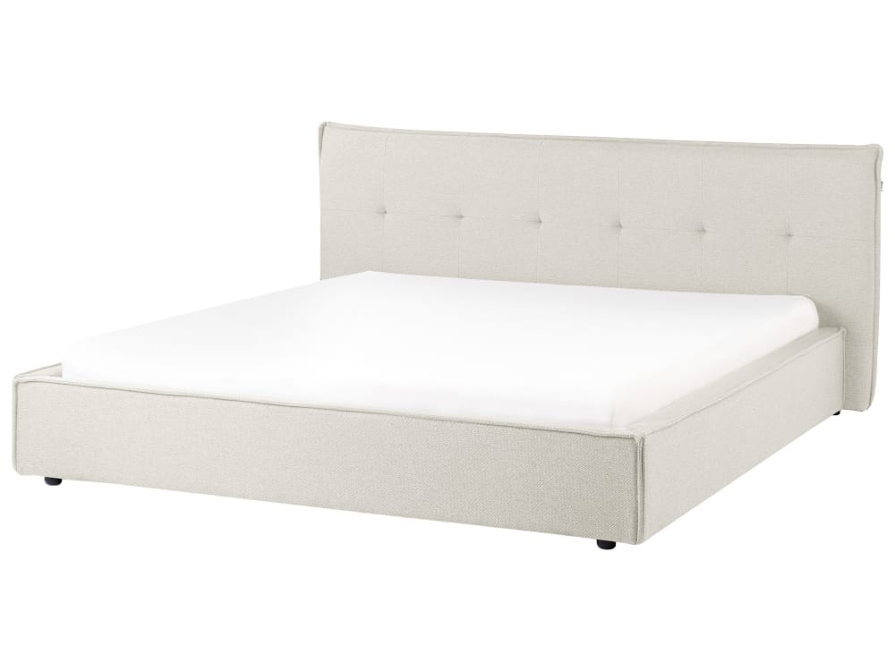 Lit double en tissu blanc 180x200 Lit double en tissu blanc 180x200