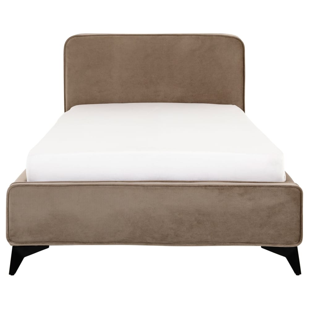 IDIMEX Polsterbett gepolstert 90x200 cm, greige style modern Braun Pes - Polyester