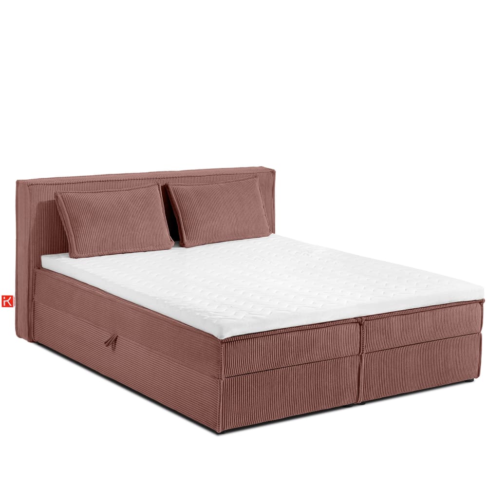 KONSIMO Boxspringbett ROTI mit Stauraum style modern Rosa Holz