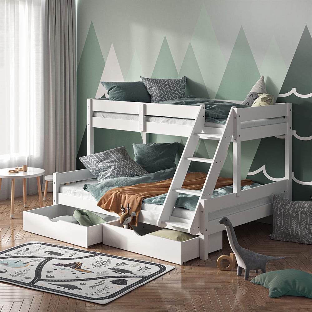 Etagenbett mit Schubladen, Weiß 207.6 x 131cm - Maisons Du Monde