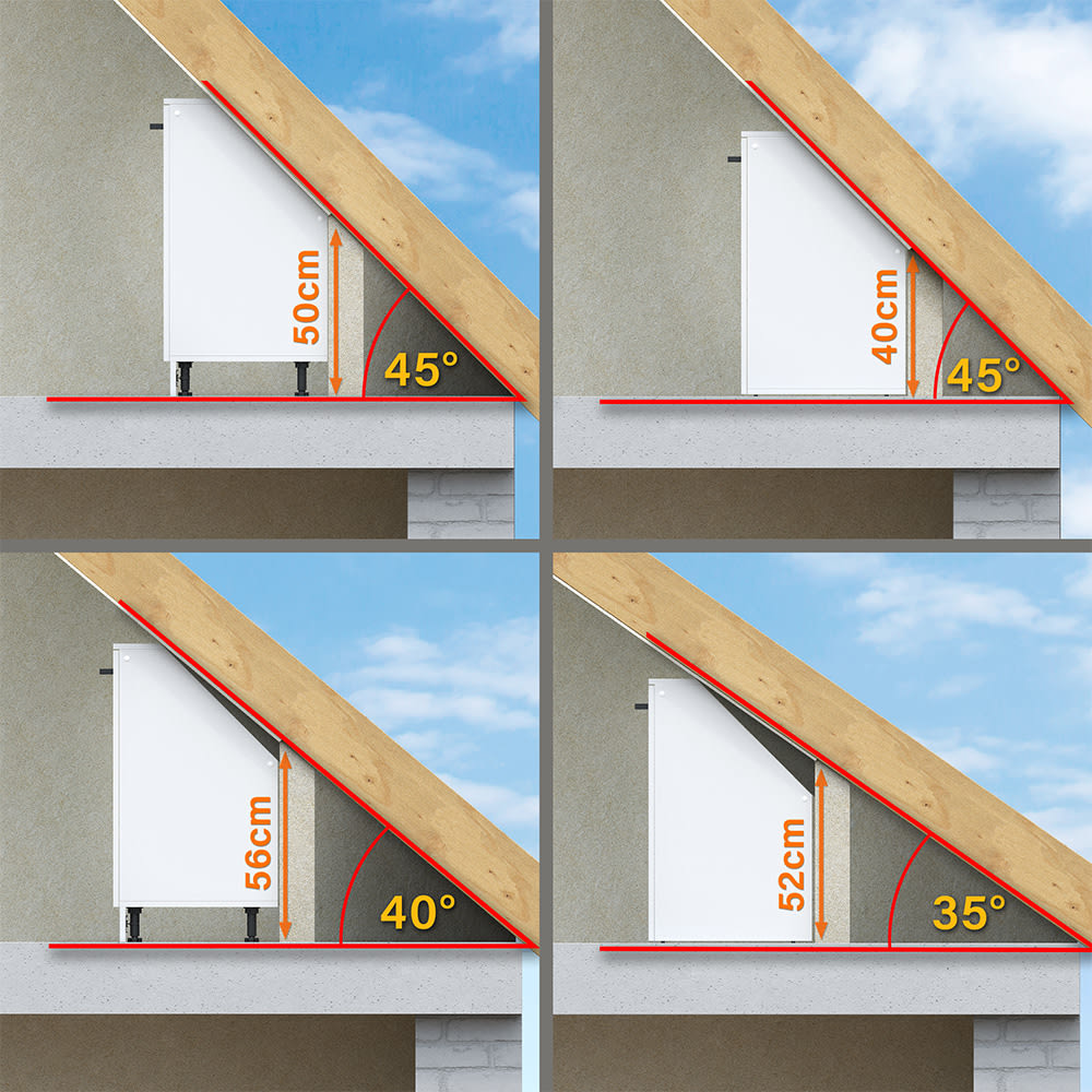 Ensembles  de rangement sous pente Lot de 2 Blanc campagnard 120x81.6