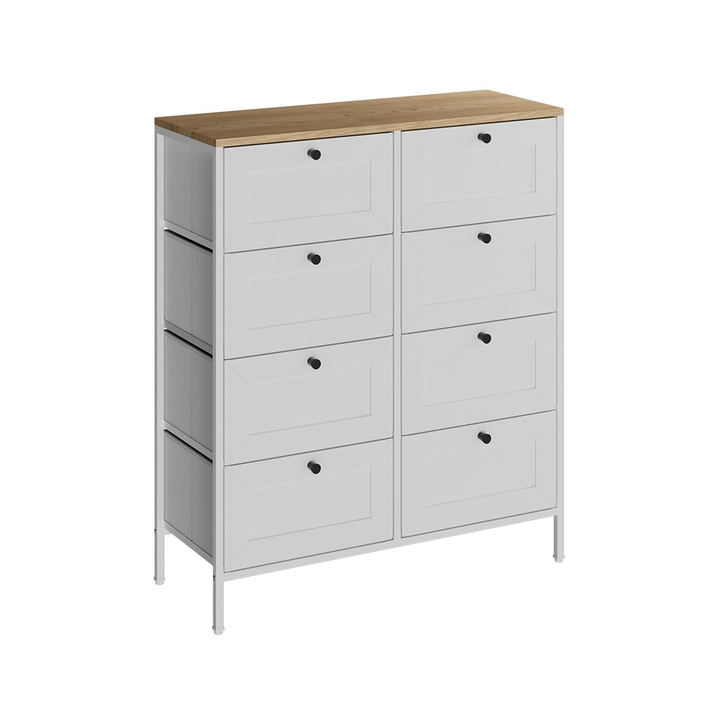 Vicco Kommode mit 8 Schubladen Weiß 80x95cm style modern Weiß Spanplatte