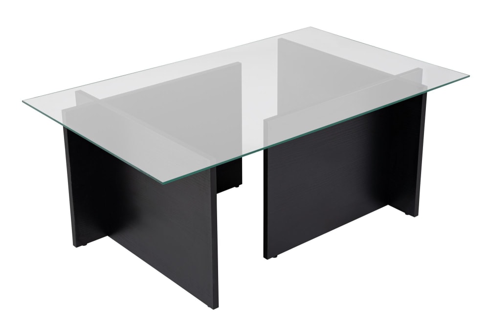 Table basse en verre marron 105 x 65 x 40 cm
