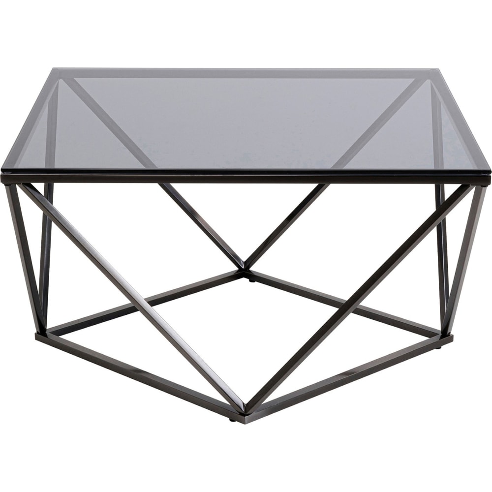 Table basse en verre et acier gris anthracite