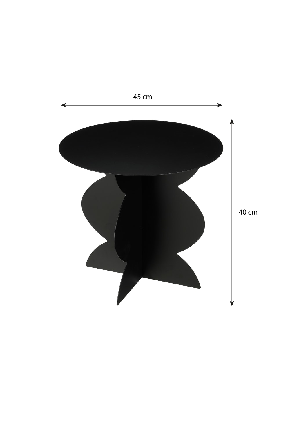 Beistelltisch Rafi Schwarz Eisen H40xB45xL45cm - Maisons Du Monde