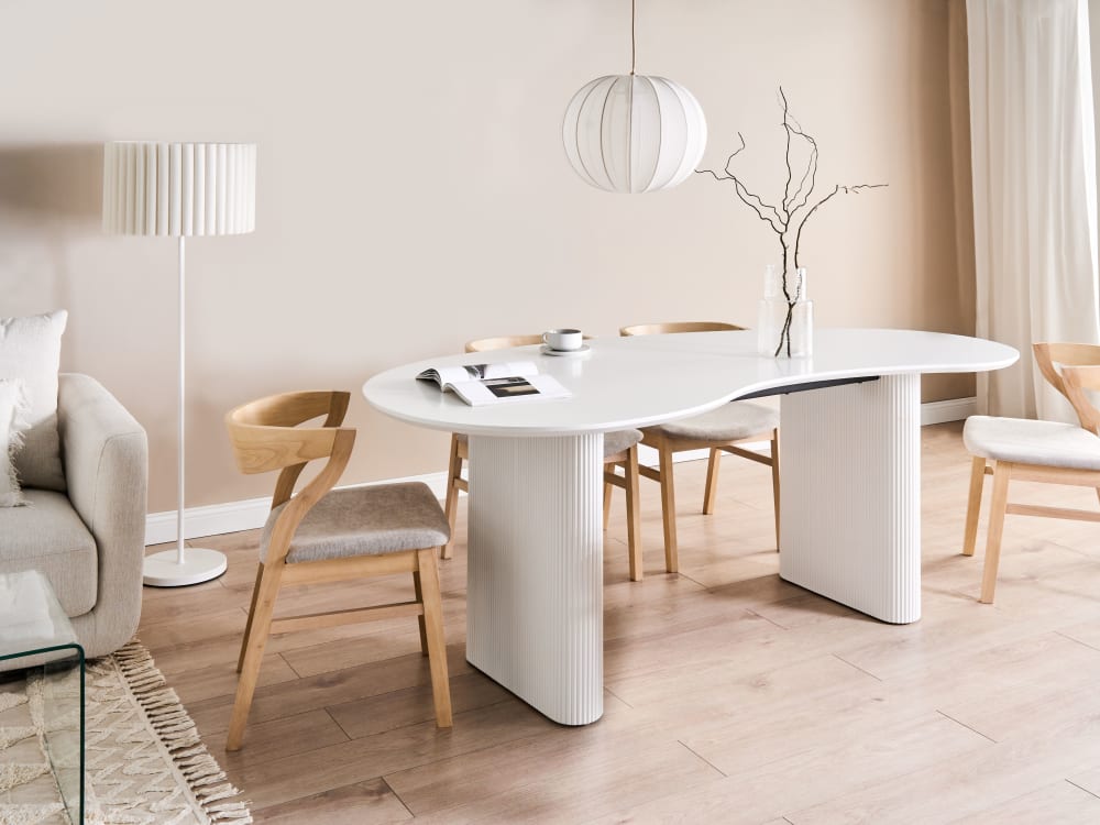 Esszimmertisch 8 Personen aus Mdf-platte, weiß - Maisons Du Monde