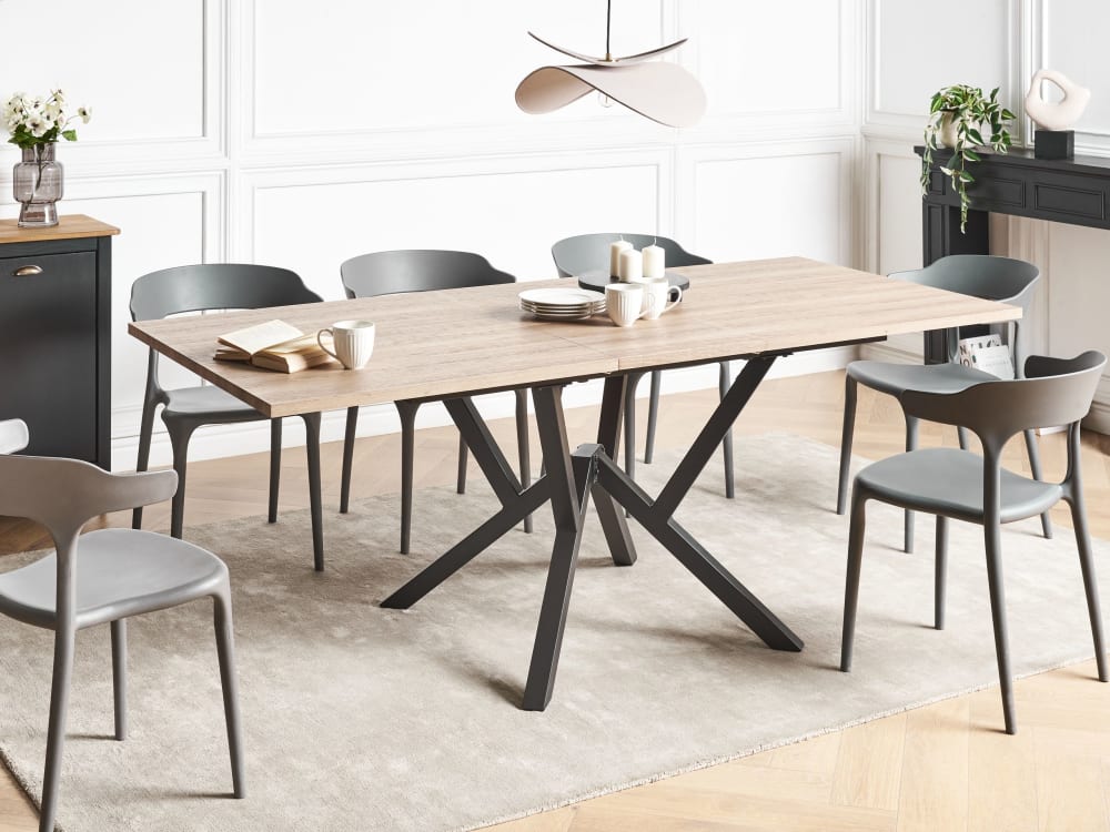 Esszimmertisch 8 Personen aus Mdf-platte, braun - Maisons Du