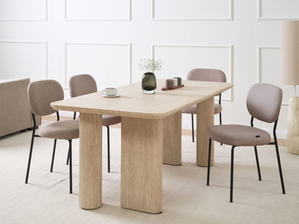 Esszimmertisch 8 Personen aus Mdf-platte, braun - Maisons Du