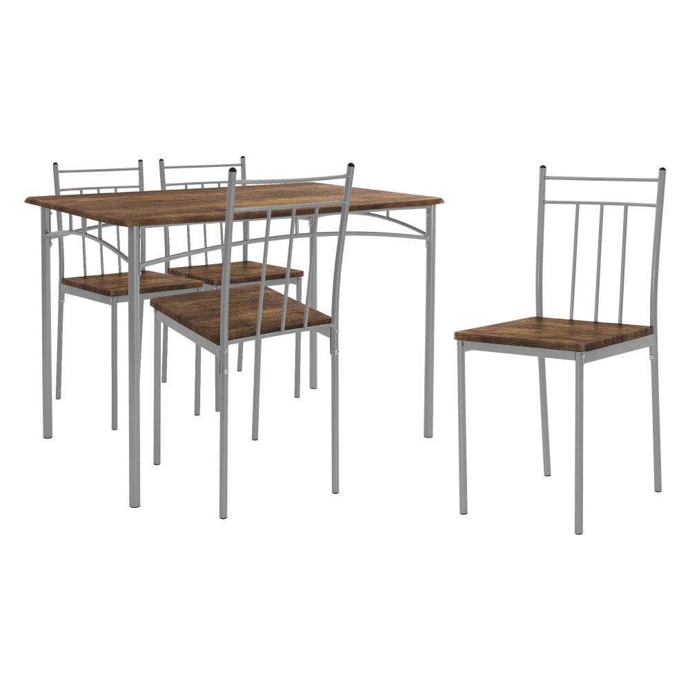 ML-Design Esstisch Set 5-tlg. Vintage mit Tisch und 4 Stühlen für 4 Personen Braun Metall