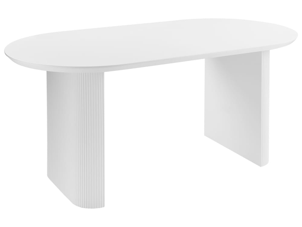 Beliani Esszimmertisch 8 Personen aus Mdf-platte, weiß style modern - Spanplatte