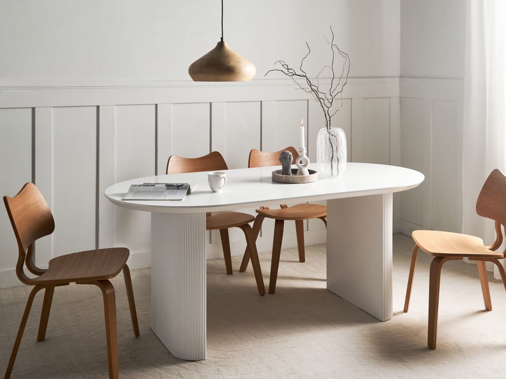Esszimmertisch 8 Personen aus Mdf-platte, weiß - Maisons Du Monde