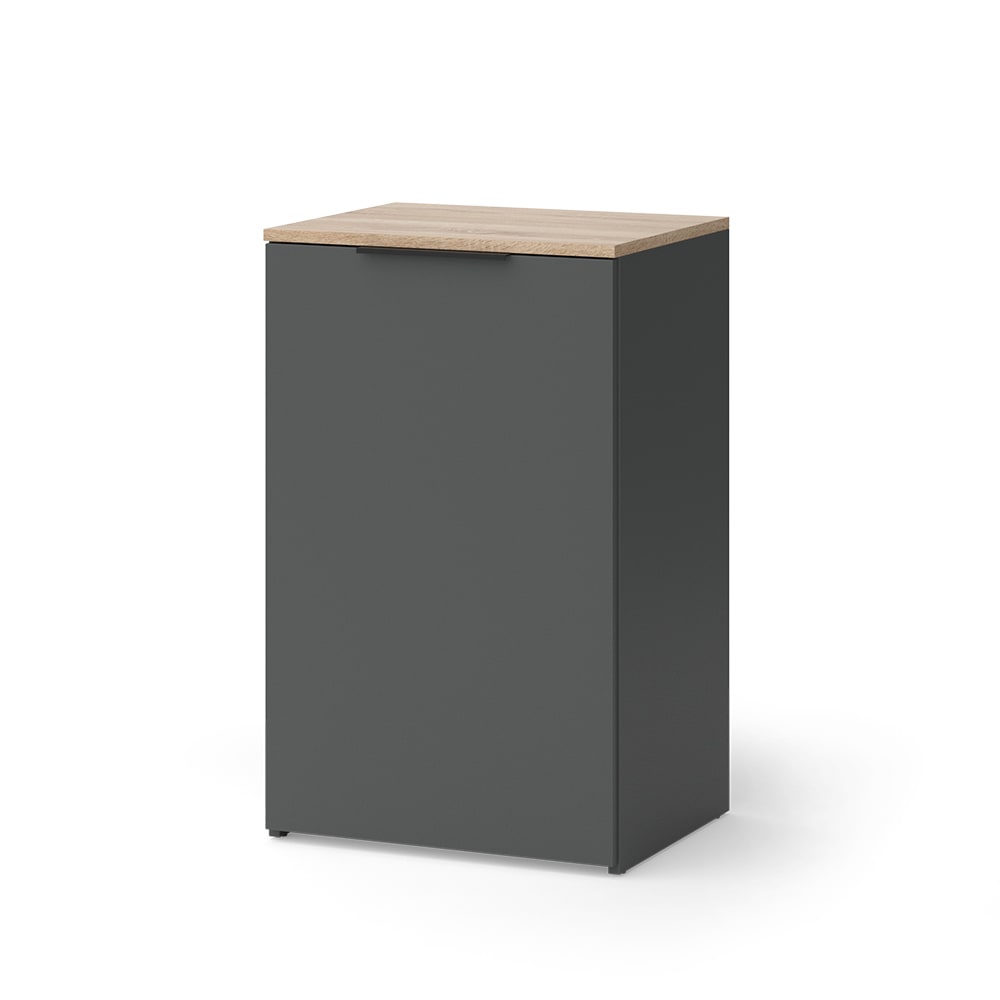 Vicco Kommode mit Regal Anthrazit 50x80cm style modern Schwarz Spanplatte